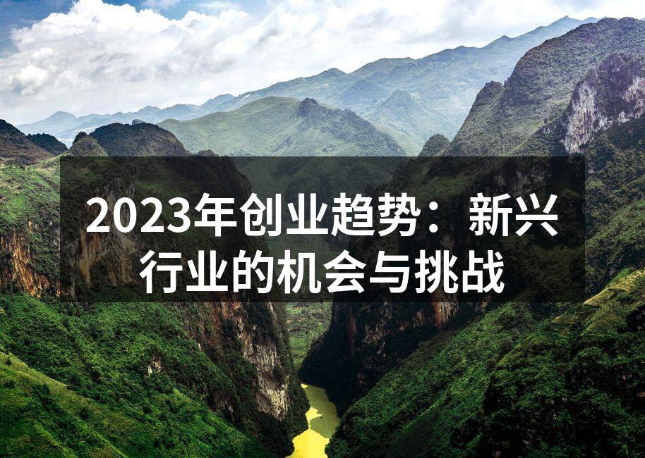2023年创业趋势：新兴行业的机会与挑战